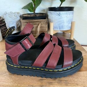 Dr. Martens Blaire Temperley Burgundy Sandals Size 7
